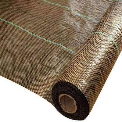 Plastic ground cover cloth weed block fabric matting in garden farm nursery greenhouse