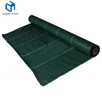 Heavy duty Black Woven Landscape mat with green stripe for anti grass